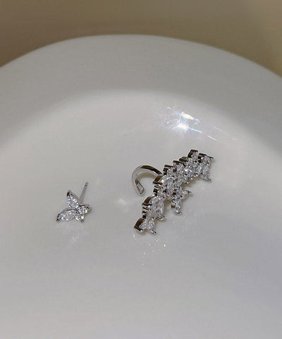 Fine Silk Alloy Zircon Floral Stud Earrings Fine Silk Alloy Zircon Floral Stud Earrings