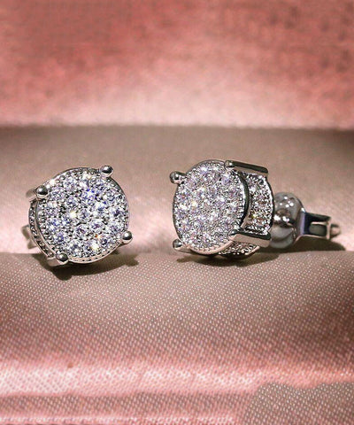 New Silk Sterling Silver Zircon Stud Earrings New Silk Sterling Silver Zircon Stud Earrings