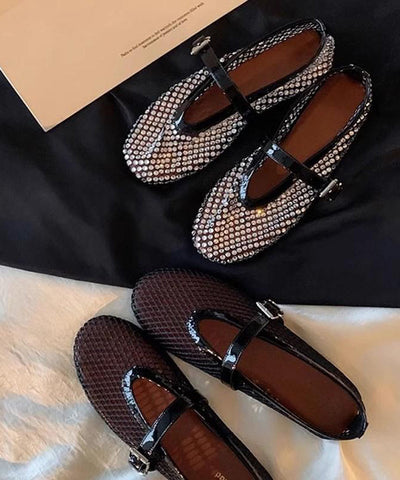 DIY Spleißen Flats Schuhe Schwarz Atmungsaktive Mesh Zirkon  DIY Spleißen Flats Schuhe Schwarz Atmungsaktive Mesh Zirkon