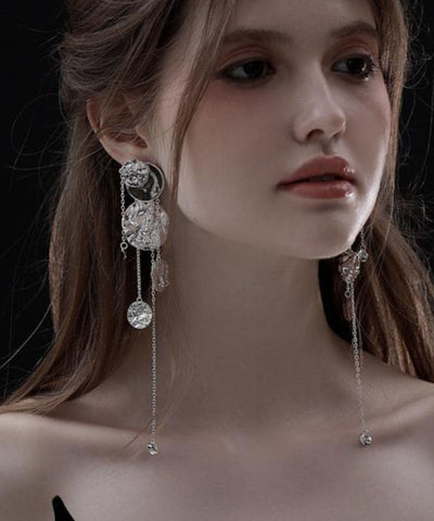 Original Silk Sterling Silver Wave Planchet Tassel Drop Earrings Original Silk Sterling Silver Wave Planchet Tassel Drop Earrings