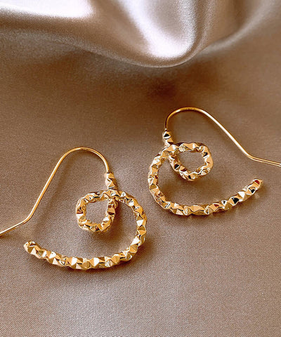 Regular Gold Copper Alloy Love Hoop Earrings Regular Gold Copper Alloy Love Hoop Earrings