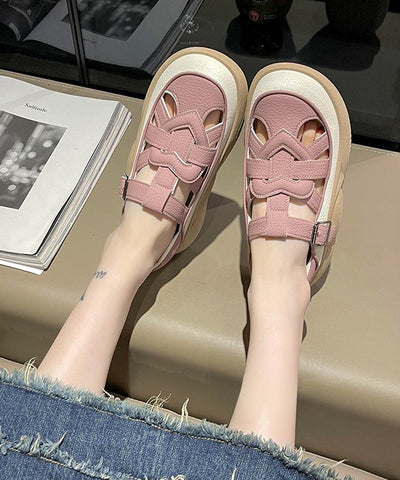 Casual Red Hollow Out Platform Flat Sandals Splicing Casual Red Hollow Out Platform Flat Sandals Splicing