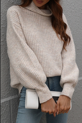 Casual Solid Patchwork Turtleneck Sweaters (6 Colors)