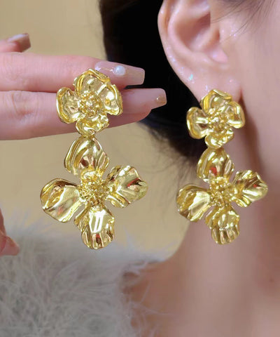 Mode Gold Antike Gold Floral Ohrstecker  Mode Gold Antike Gold Floral Ohrstecker