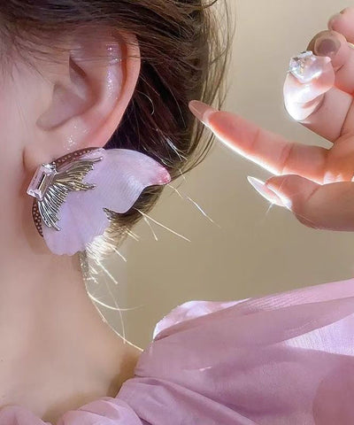 Oversize Light Green Sterling Silver Alloy Zircon Butterfly Stud Earrings Oversize Light Green Sterling Silver Alloy Zircon Butterfly Stud Earrings