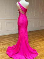 Meerjungfrauen-Abendkleid mit One-Shoulder-Schnitt