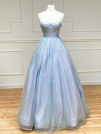 Glitzerndes Tüll-Abendkleid in A-Linie mit Taschen