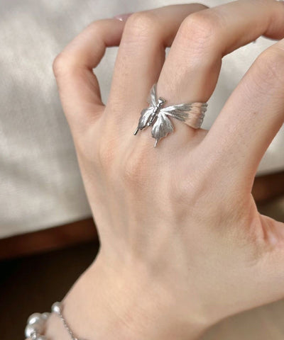 Anillos de lazo de plata de ley con seda fina 