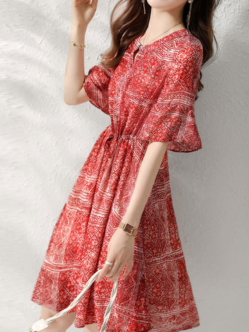 Zoe Retro Cool Floral Printed Dress