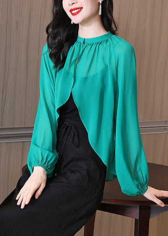 Cárdigan verde extragrande de gasa con protección solar UPF 50+ para mujer, primavera