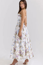 Elegant Gentle Floral Cami Fairy Maxi Dress
