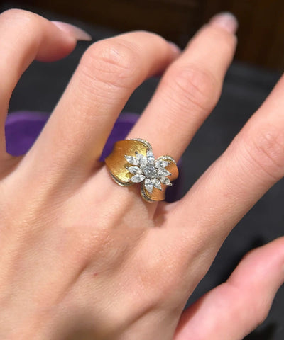 Boutique Goldlegierung Schmetterling Zirkon Ringe 