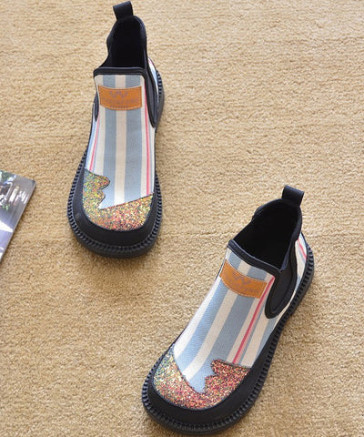 Roter Denim-Stoff 2025 Neue Spleiß-Stiefeletten 