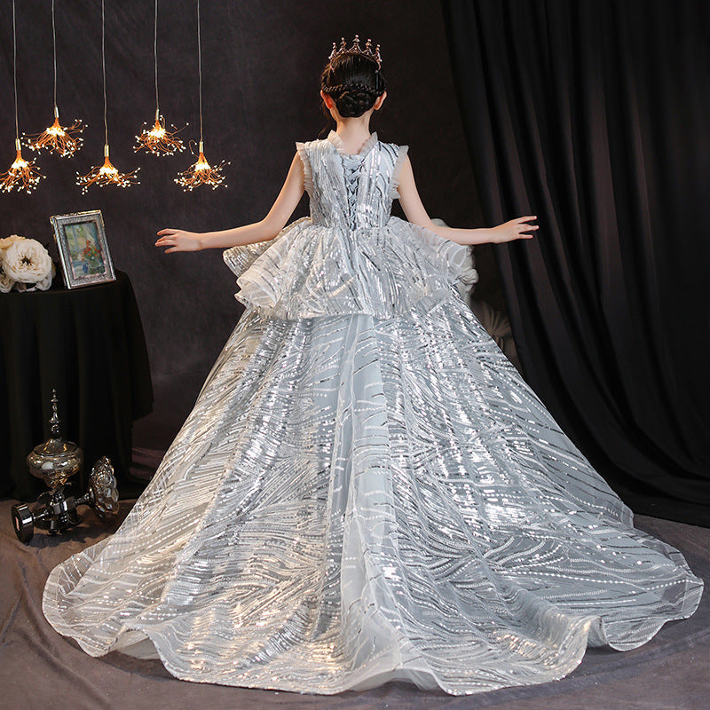 Niedliches Baby-Mädchen-Schönheitsfestkleid, Kleinkind-Kommunionskleid 
