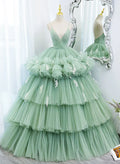Vestido de tul en capas con espalda baja, vestido dulce, vestido de quinceañera