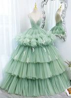 Vestido de tul en capas con espalda baja, vestido dulce, vestido de quinceañera