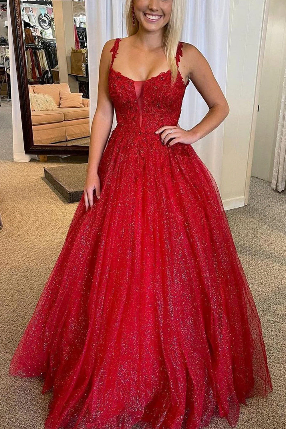 Vestido de fiesta con purpurina, espalda descubierta y corte A