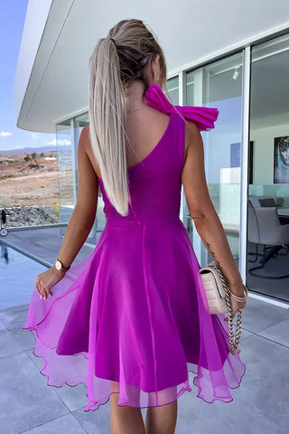 Lifetime Celebrations – Minikleid aus Tüll mit One-Shoulder-Träger und Schleife 