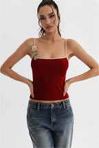 Cropped Floral Bandeau Cami Top