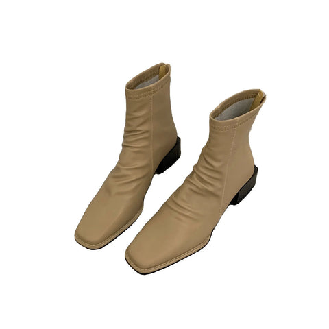 - High Heel Stiefel Damenschuhe Martinin Stiefel 2024 neue Winterstiefel quadratische Stiefeletten Chelsea Stiefeletten mit mittlerem Bein 