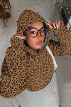 Leopard Print Pullover Street Hoodie
