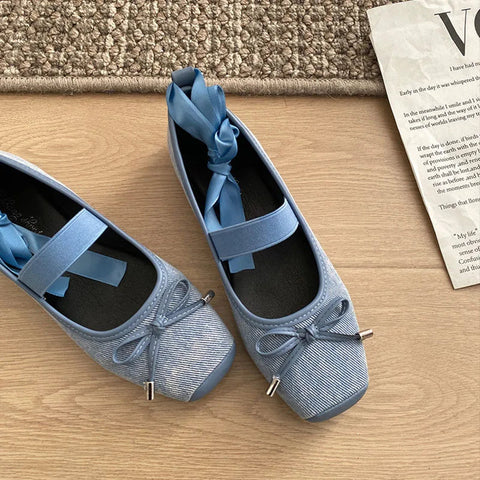 Designer Women Ballet Flats Fashion Elegant Shallow Cross Strap Footwear 2024 Spring Ladies Comfort Soft Sole Ballerina Shoes