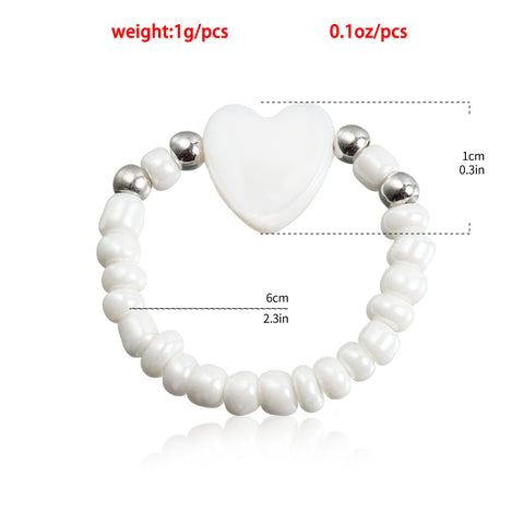 Perlenherz Halskette Ring Armband 