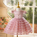 Vestidos elegantes de princesa para niñas pequeñas, vestido de primera comunión 