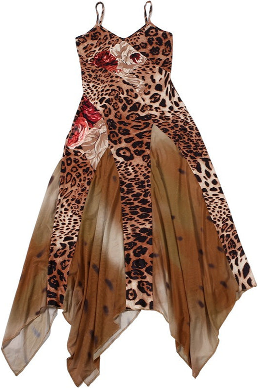 Mesh Splicing Cami Wild Maxi Dress