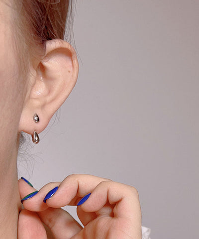 Boho Sterling Silver Water Drop Stud Earrings