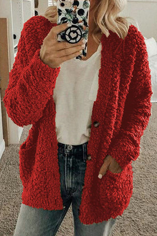 Prendas de abrigo de cuello redondo con parches lisos de estilo británico (10 colores) 