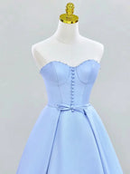 A-Linien-Ballkleid aus Satin mit Sweetheart-Ausschnitt, langes Ballkleid, Abendkleid