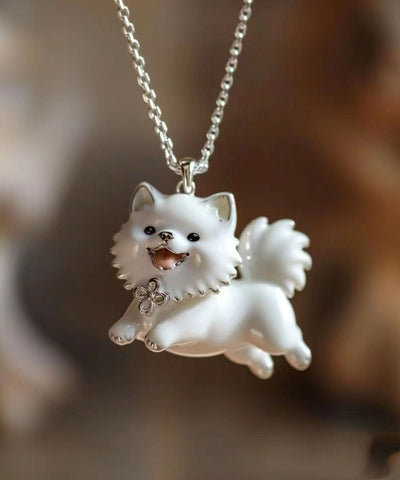 Collar único con colgante de sonrisa de animal de aleación de oro 