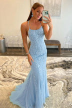 Lucille | Meerjungfrauen-Abendkleid mit Spaghettiträgern und Spitze