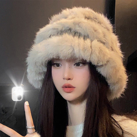 Women Winter Knitted Plush Warm Hat