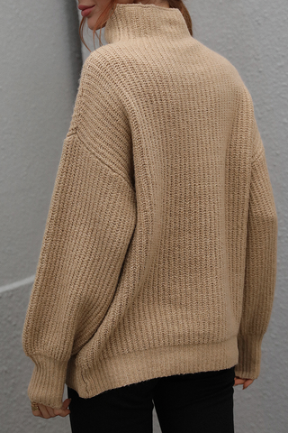 Casual Solid Patchwork Turtleneck Sweaters (6 Colors)
