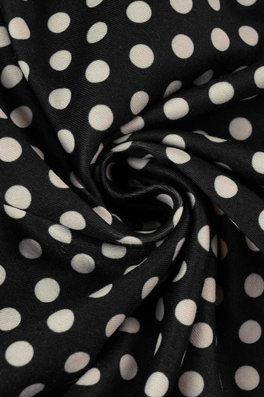 Deep V Neck Polka Dot Lace Blouse