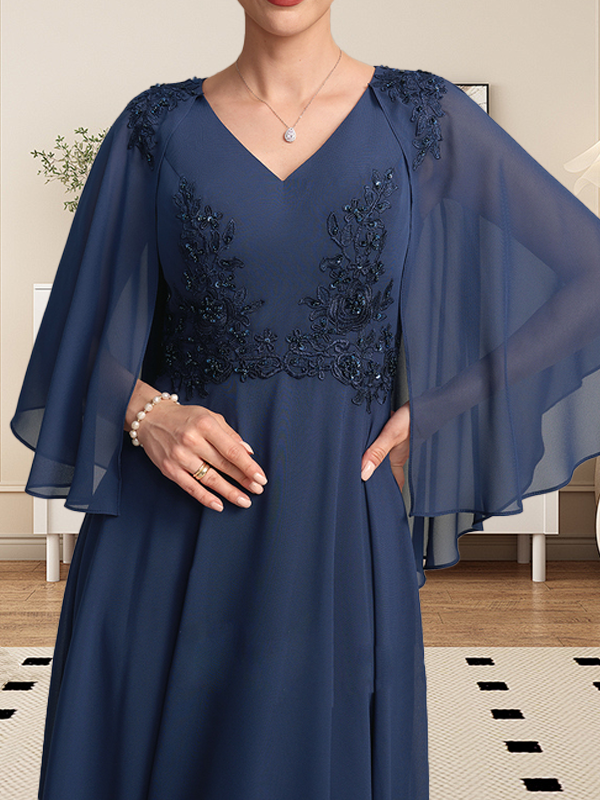 Vestido de gasa con encaje y escote en V, largo hasta la rodilla, para madre de la novia, con lentejuelas y abalorios