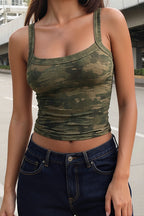 Camouflage Cross Back Tank Top