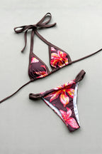 Printed Nylon Triangle Bikini Set