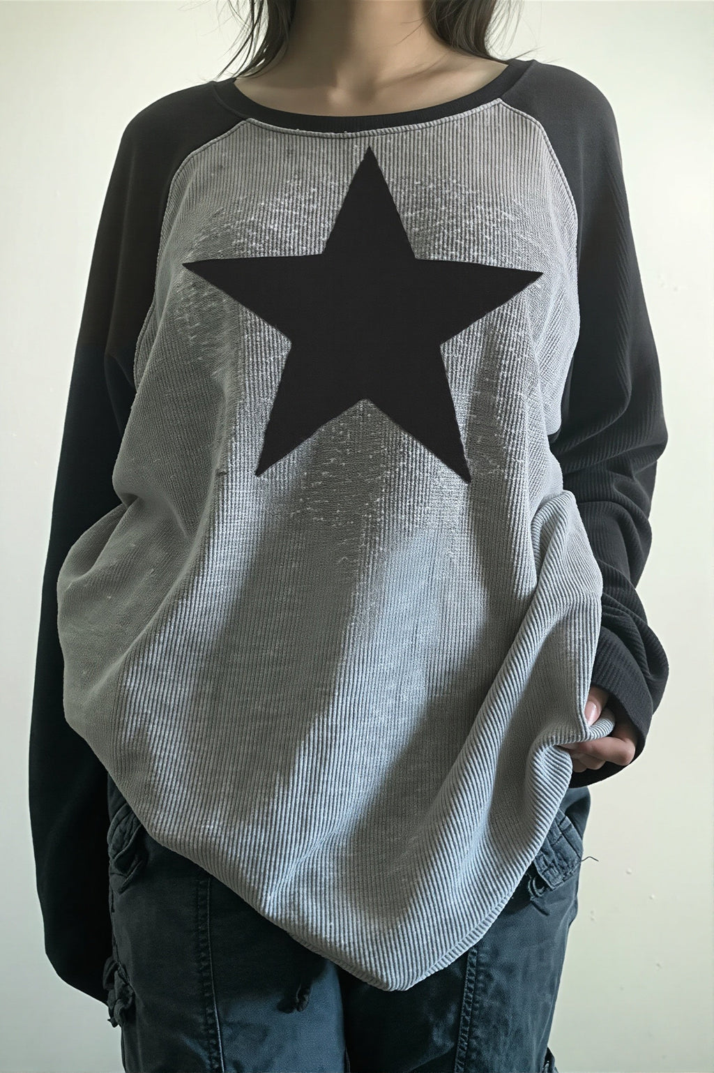 Star Print Long Sleeve Sweatshirt