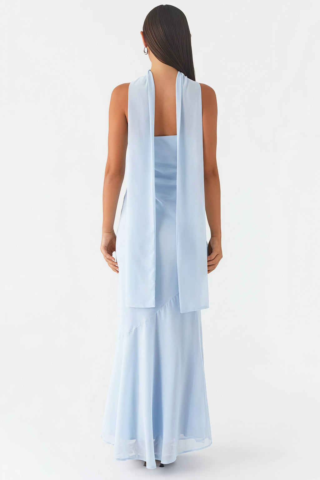 Floral Tie Fishtail Vacation Maxi Dress