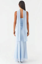 Floral Tie Fishtail Vacation Maxi Dress