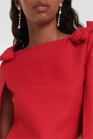 Bow Solid Cape Mini Dress