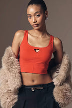 Heart Patch Cutout Slim Tank Top