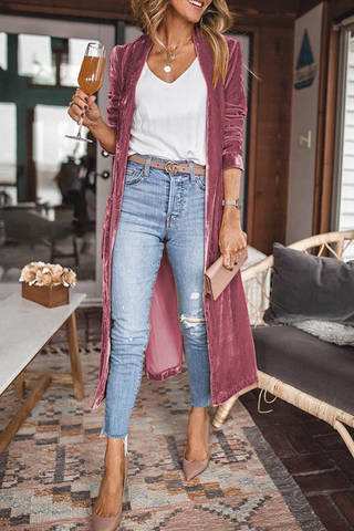 Lässige Oberbekleidung mit einfarbigem Patchwork-Cardigan-Kragen (7 Farben) 