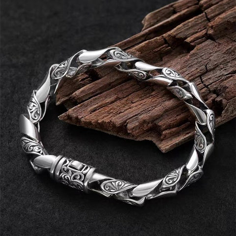 Sterling Silver Ivy Engraved Bracelet