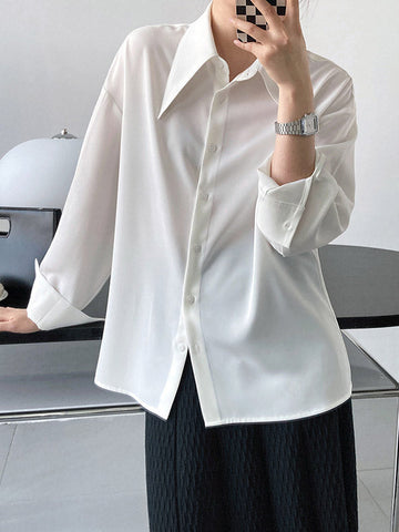 Blusa elegante de manga larga en tres colores lisos 