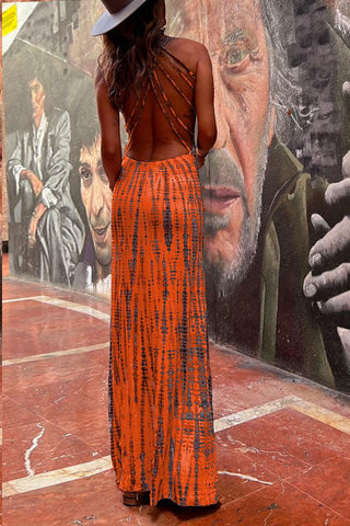 Vestido largo cruzado con espalda abierta y efecto tie-dye de Meridress (6 colores disponibles)