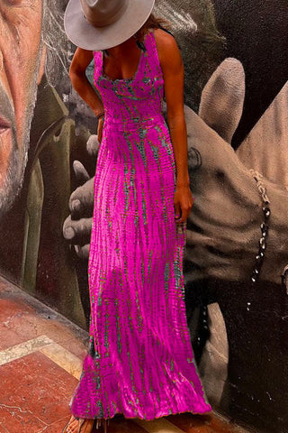 Vestido largo cruzado con espalda abierta y efecto tie-dye de Meridress (6 colores disponibles)